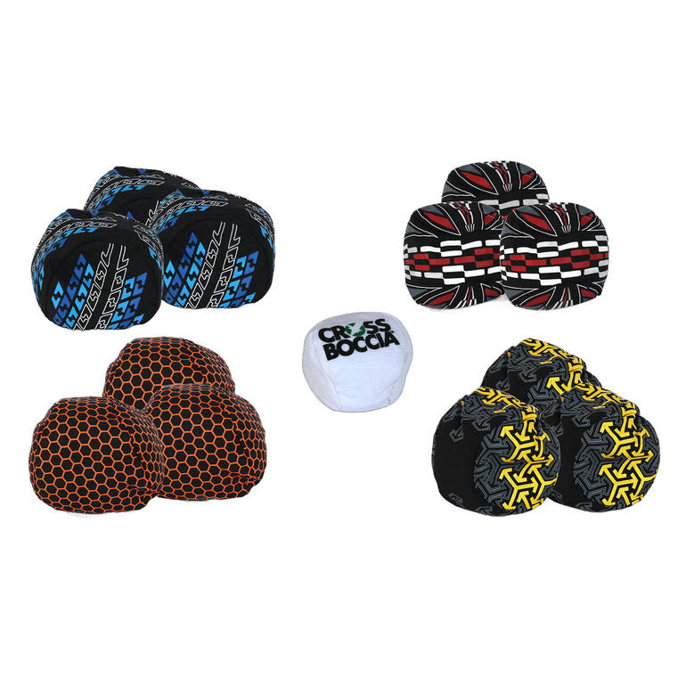 Crossboccia Familypack mit verschiedenen farbigen Bällen