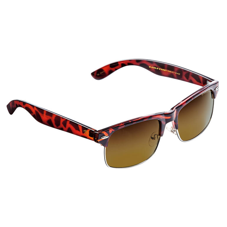 Retro-Sonnenbrille in Schildpatt-Optik mit braunen Gläsern