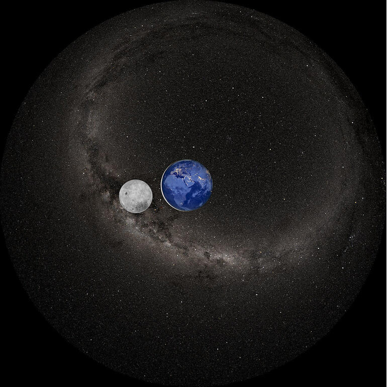 Projektionsscheiben Erde und Mond für das Heimplanetarium