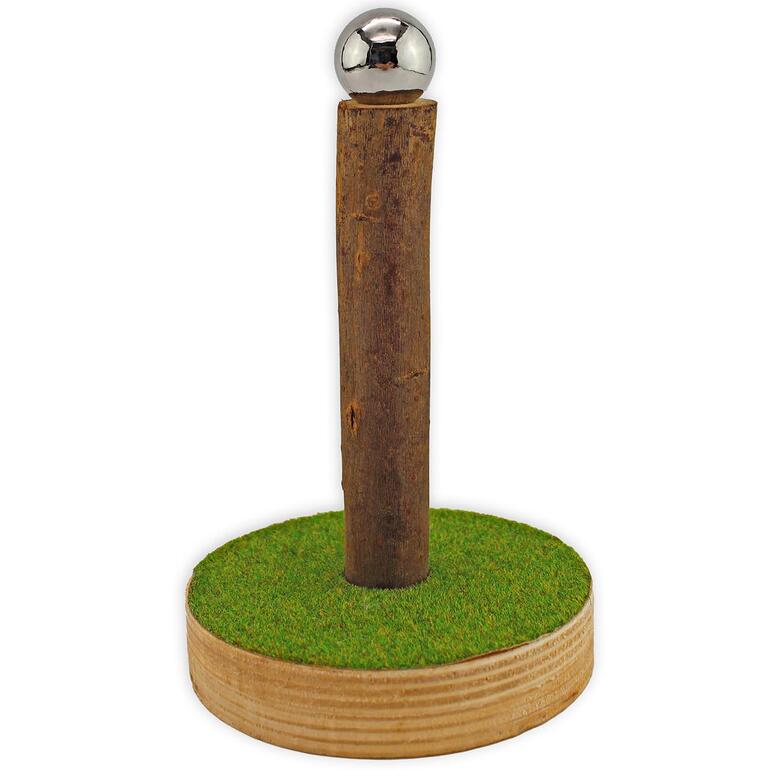 Hopfenbaum Halter für Kronkorken mit integriertem Holzstandfuß.