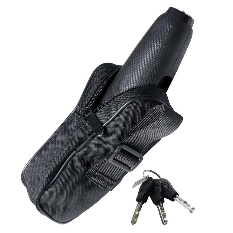 Im Cordura-Etui mit Gürtelschlaufe (separat bestellbar) sicher und griffbereit zu verstauen. Zweirad-Wegfahrsperre in einer schwarzen Tasche mit Schlüsseln.