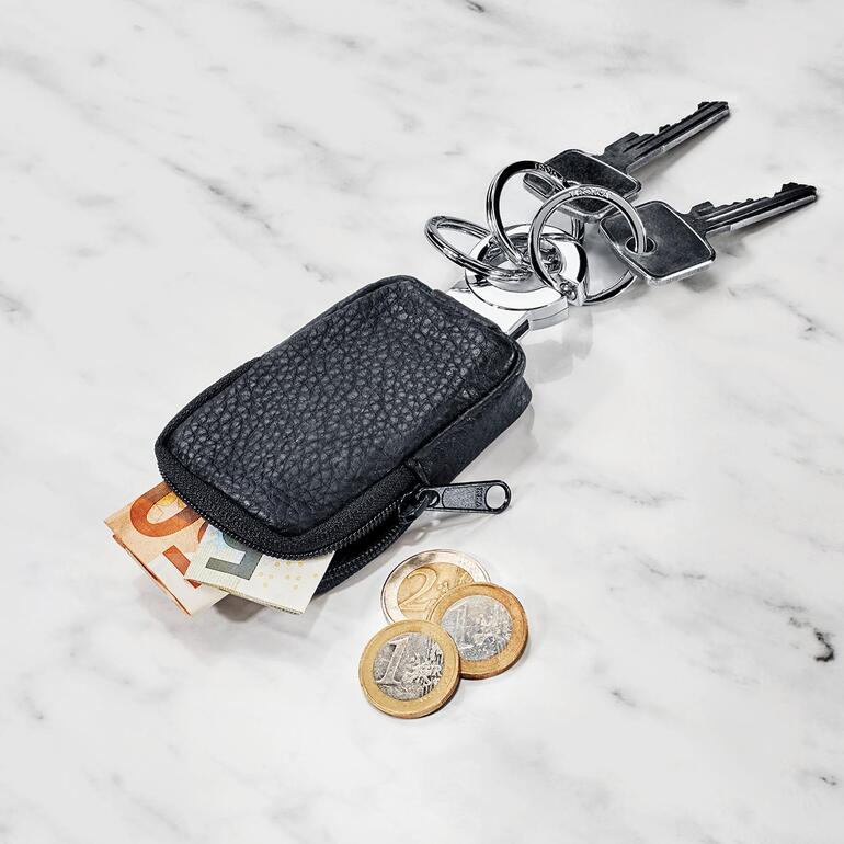 Porte-clés et porte-monnaie de poche Pocket-Schlüsselanhänger mit Bargeld und Schlüsseln