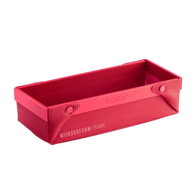 Rote, faltbare Silikonbackform für Brot oder Kuchen