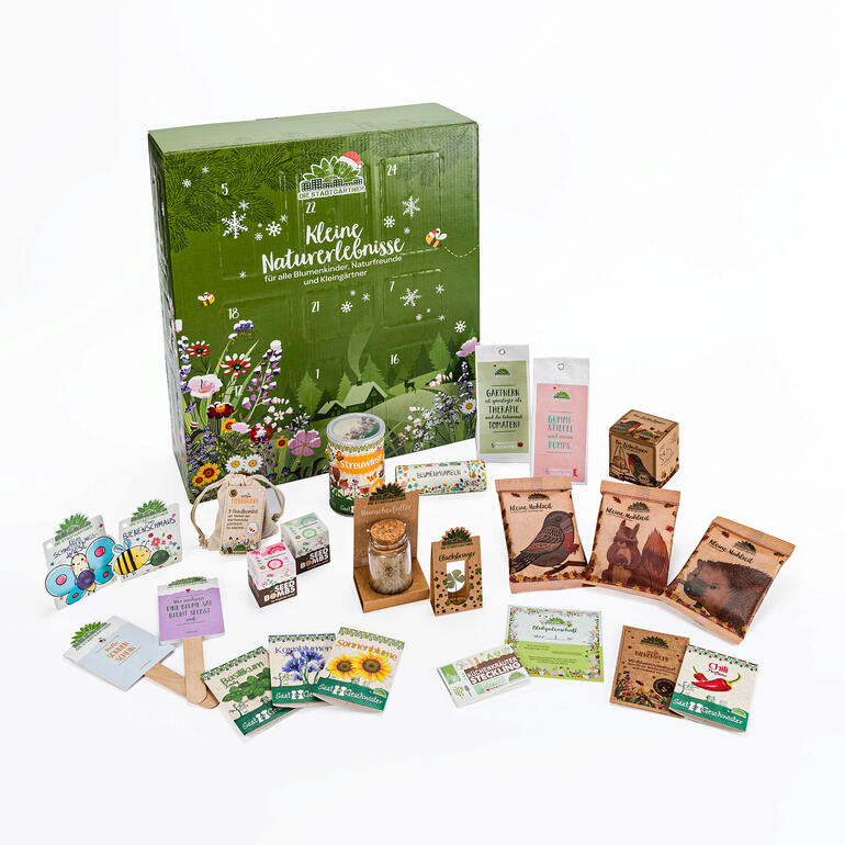 24 liebevoll zusammengestellte Überraschungen für kleine und grosse Naturfreunde. Schonend zur Umwelt, da komplett plastikfrei verpackt. Adventskalender mit verschiedenen Naturerlebnissen und bunten Verpackungen.