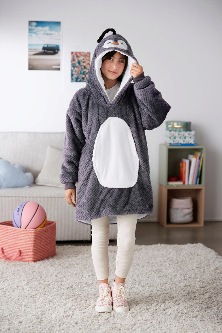 Kuschel-Motivpullover, Pinguin-Design, Größe S