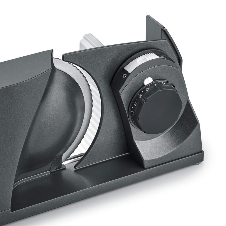 Ultrakompakter Allesschneider mit schlankem Design.