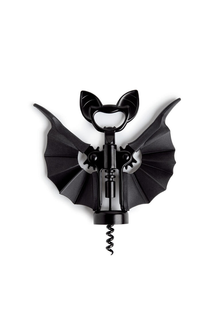 Detailaufnahme des Fledermaus-Korkenziehers ohne Flasche.