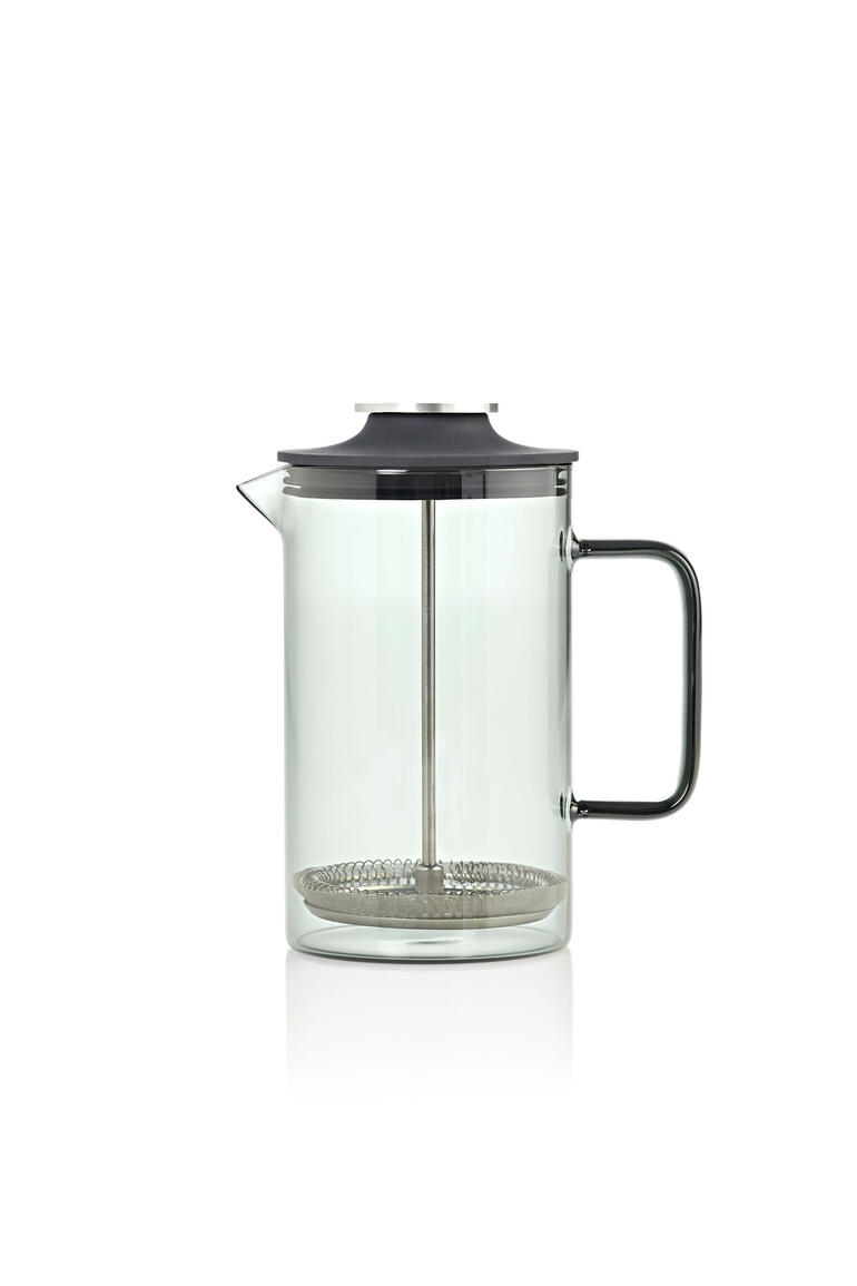 Mundgeblasene French-Press von 600 ml, geschlossene Ansicht.