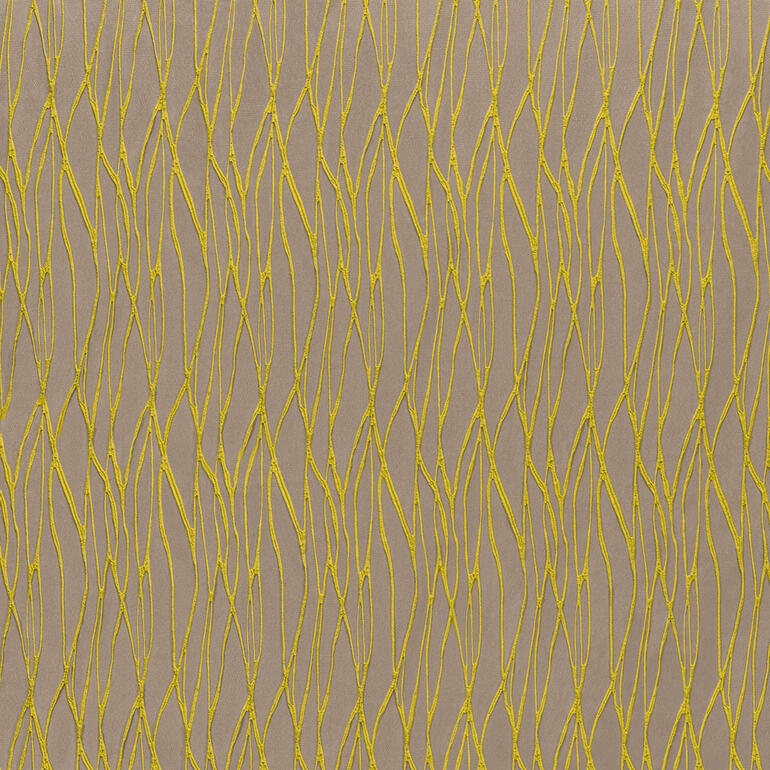 Muster des Gold/Apfelgrün Vorhangs mit wellenförmigem Design.