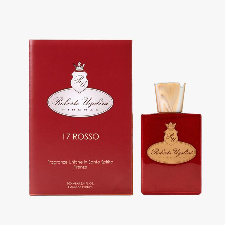 Roberto Ugolini „17 Rosso“ Extrait de Parfum in Verpackung.