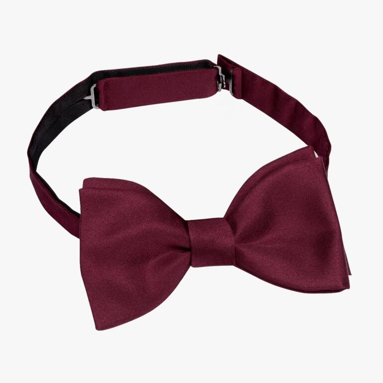 Bordeauxfarbene selbstbinder Schleife
