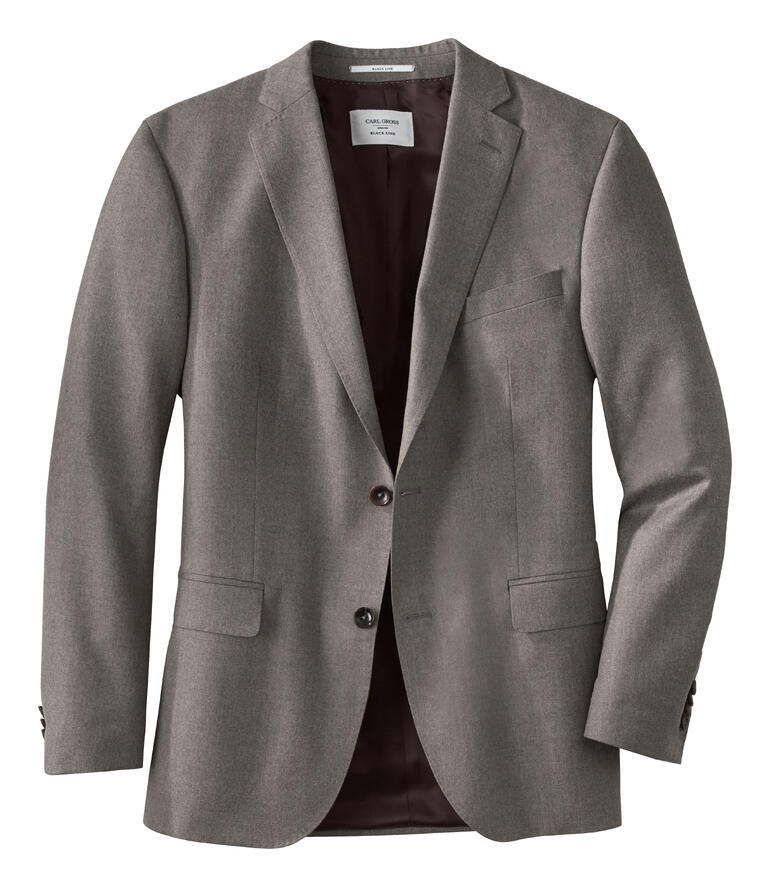 Beige Sakko aus Flanell Super 120 von Carl Gross