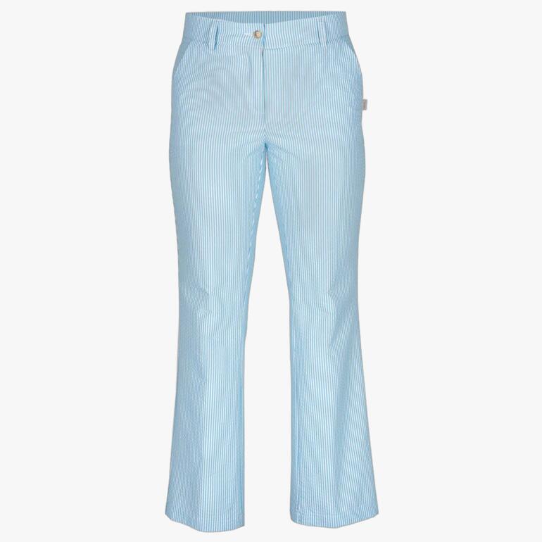 Hellblaue 7/8-Hose von Vicario Cinque Couture mit geradem Schnitt.
