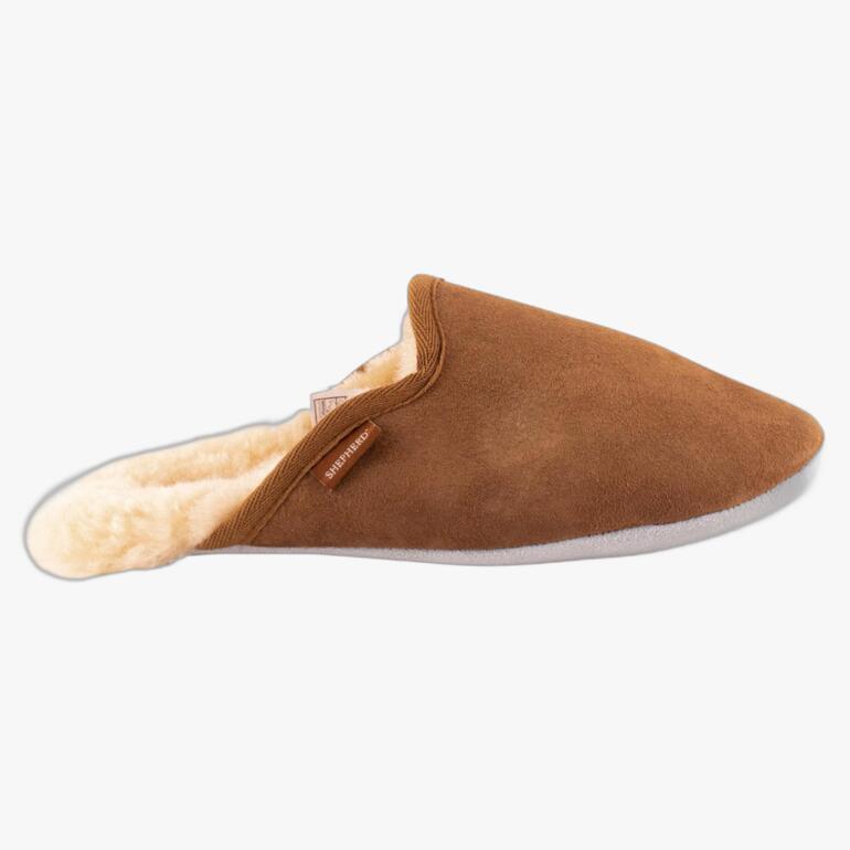 Sohle des Shepherd Lammfell-Slippers mit weichem Innenfutter für Komfort.