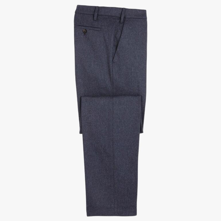 Liegt flach gelegene Kaschmir-Wollhose von Eurex by Brax in Blau.