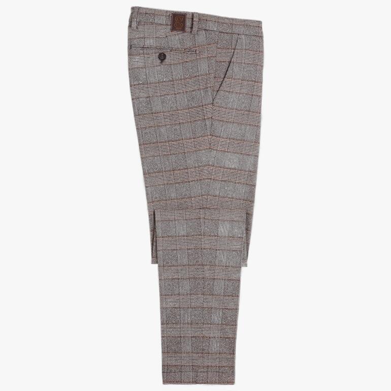 Kariertes Hosen-Design auf einem weißen Hintergrund.