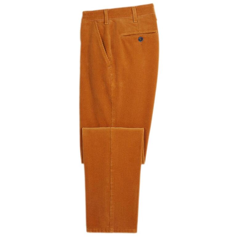 Korn Kornfarbene Cordhose mit klassischem Schnitt und Taschen.