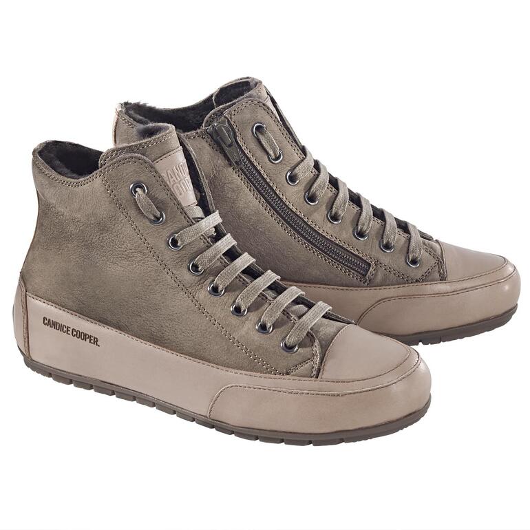 Schicke, grüne Winter-Sneaker von Candice Cooper mit hohem Schaft und Schnürung.