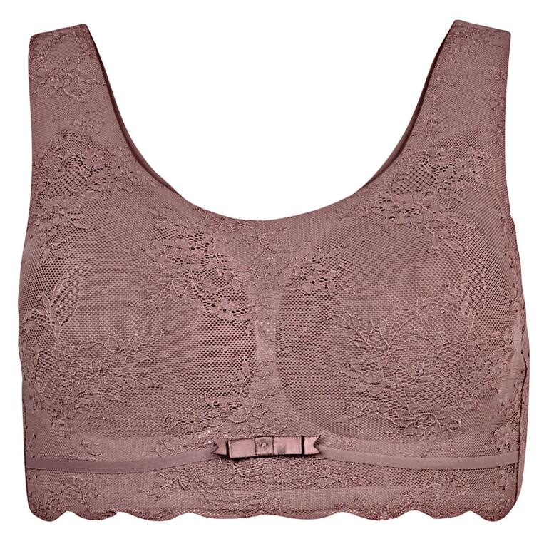 Anita Spitzen-Bralette in Altrosa, Vorderansicht.