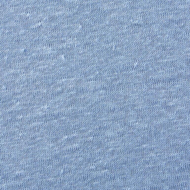 Eisblau Nahaufnahme eines hellblauen Leinengewebes.