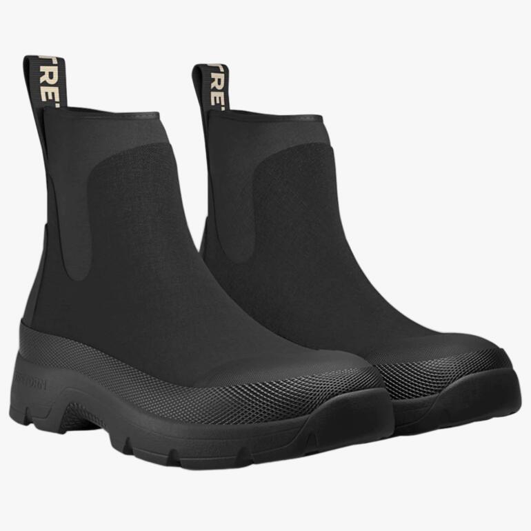 Schwarze Tretorn Neopren-Chelsea-Stiefel mit elastischem Einsatz.