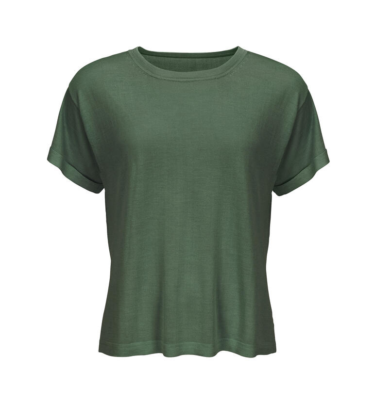 Grünes Junghans Seiden-Crêpe-Shirt als Einzelteil.