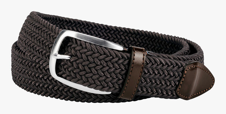 Elastischer Gürtel in Braun mit Metallgürtel