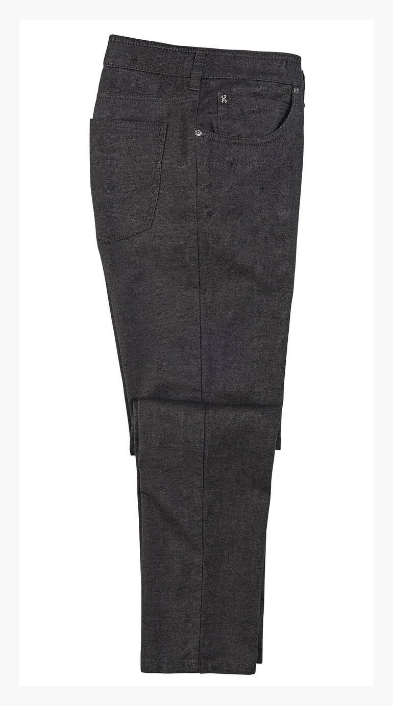 Graue gardeur Smart-Casual-Hose von der Seite.