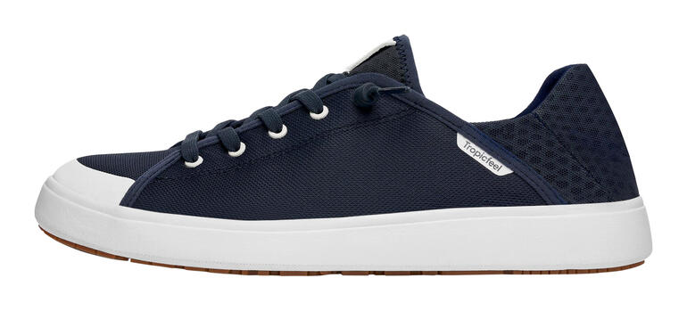 Dunkelblauer Tropicfeel Sunset-Sneaker, seitliche Sicht.