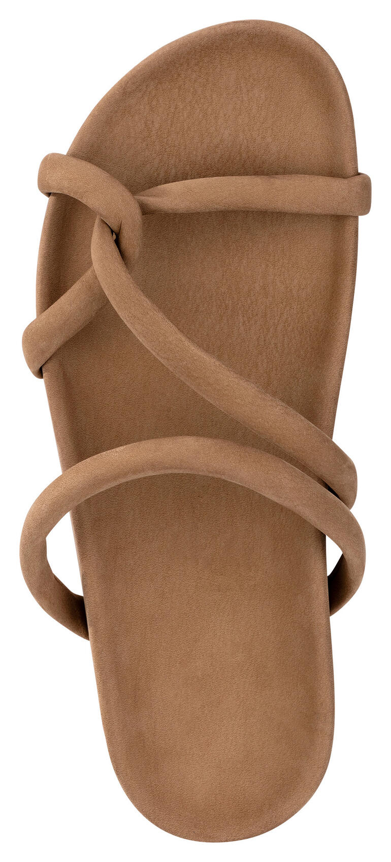 Obenansicht einer Komfort-Pantoletten in Caramelfarbe.