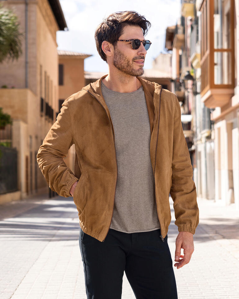 OCONI Veloursleder-Hoodie