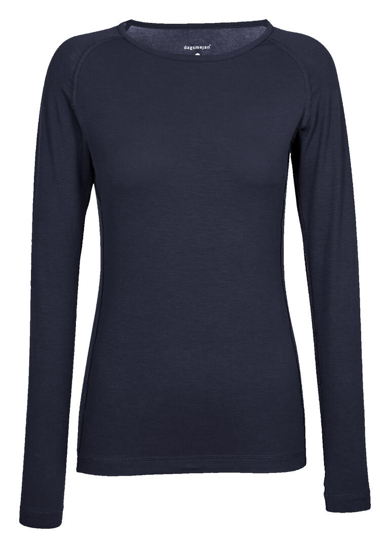 Dunkles Pyjama-Shirt für Damen, frontal abgebildet.