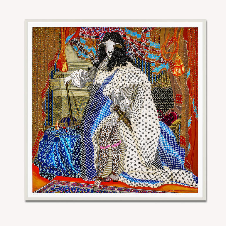 Künstlerische Darstellung einer Figur mit Maske.