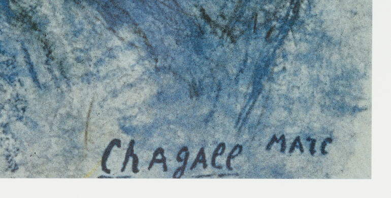 Signatur von Marc Chagall in einem Gemälde.